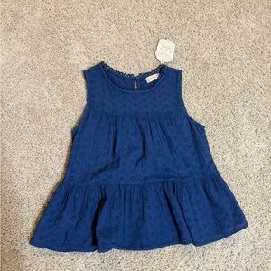 Altar'd State Navy Eyelet Peplum top